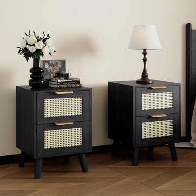 Boho 40cm W Particle Board Bedside Table