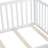 Full Size Floor Bed with High Fence Railings, with Door,6 Slats Included, Rubber Wood Floor Bed with Safety Guardrails,White-1669839986-1669839985