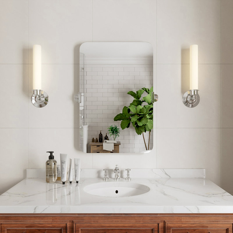 Miroir rectangulaire inclinable pour salle de bain 27 po x 36 po Verge, 24 po x 36 po, Brun