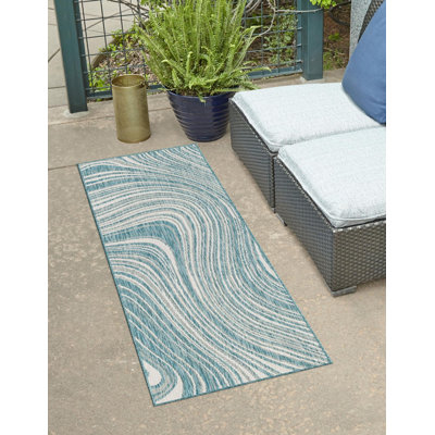 Tapis intérieur / extérieur bleu clair Richael