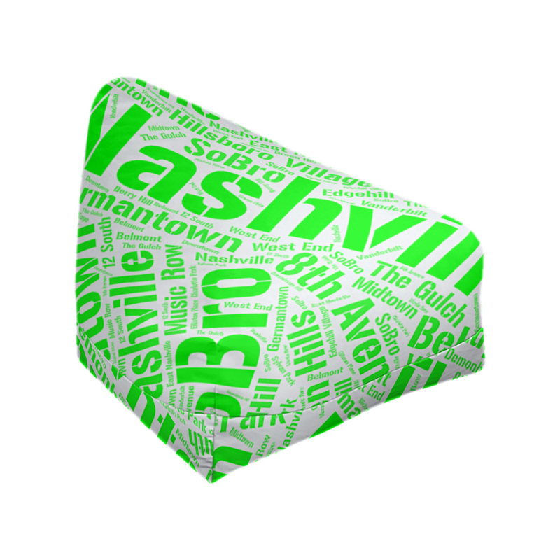Classic Bean Bag, 30" H x 27" W x 25" D, Green Polyester Blend, Nashville