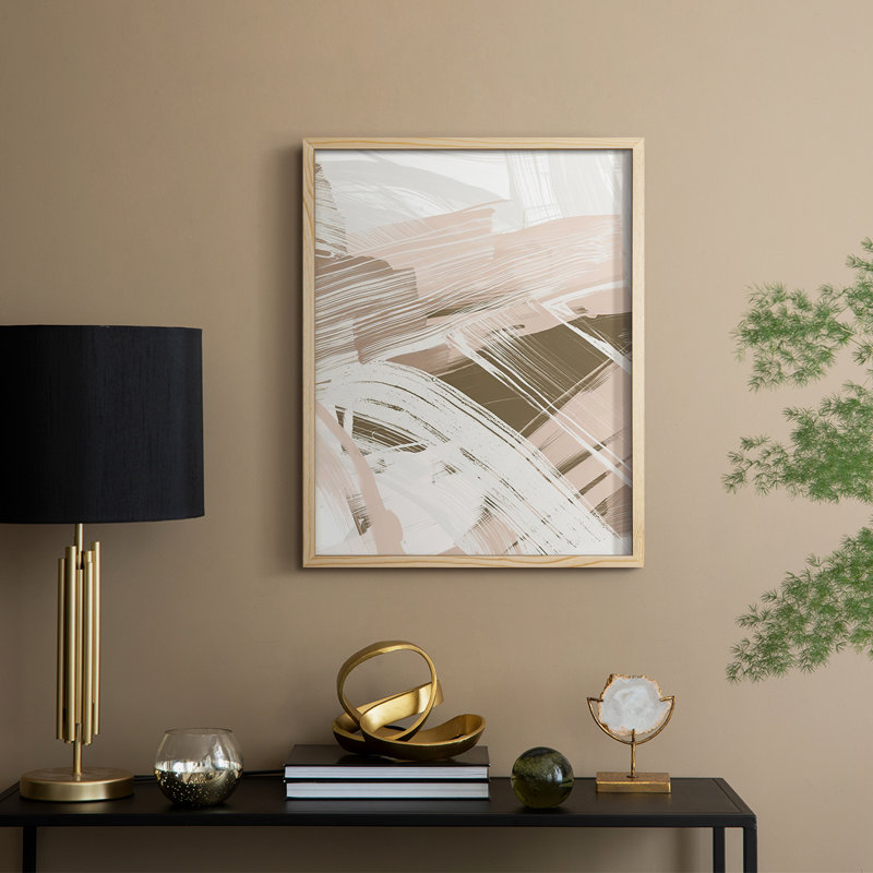 Earthtone Swipe I Framed Print - Solid Wood, 30" H x 24" W