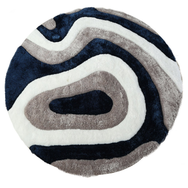 Thionville Shag Blue/Grey/White Shag Area Rug