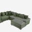 Canapé modulaire surdimensionné surdimensionné en nuage, canapé modulaire convertible, accoudoirs très épais avec repose-pieds, tissu velours côtelé de qualité supérieure, conception ergonomique, assemblage facile, pour la chambre à coucher dans le salon, vert