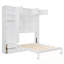 Grand lit escamotable mural avec armoire supérieure, tablettes et garde-robe-777623828