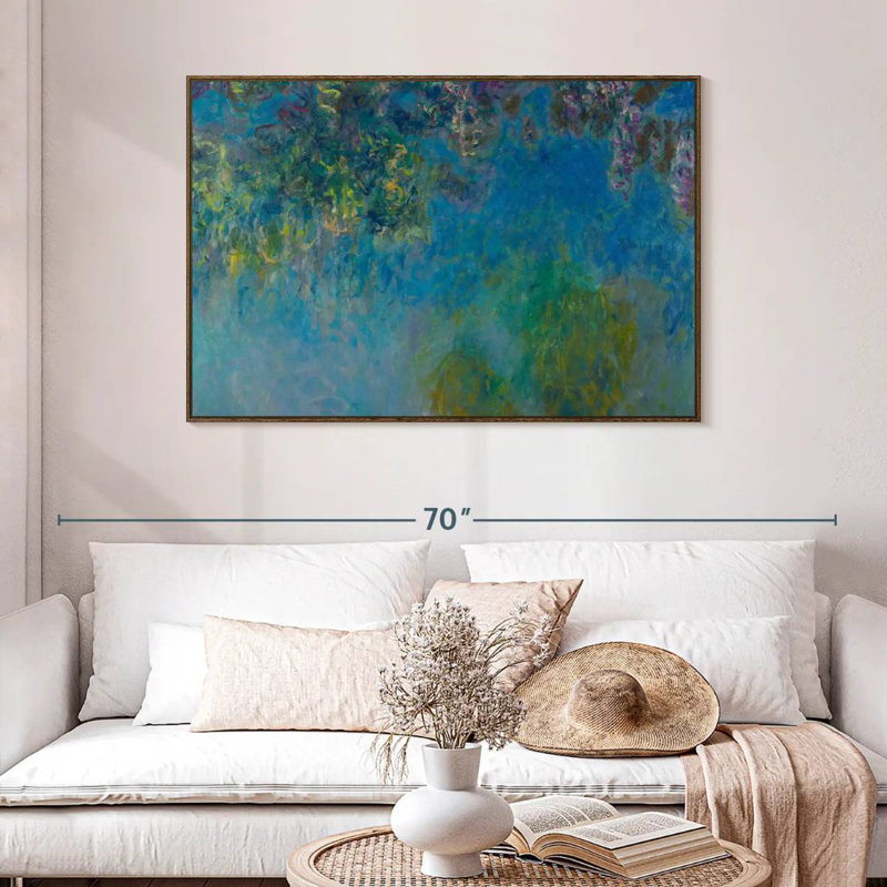 Wisteria 1925, 46 po x 31 po, Cadre flottant noyer