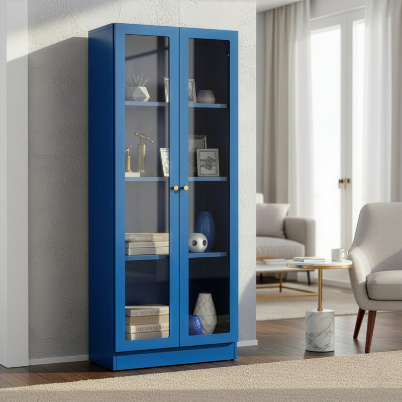 Armoire de rangement à 3 tablettes Harville, Bleu