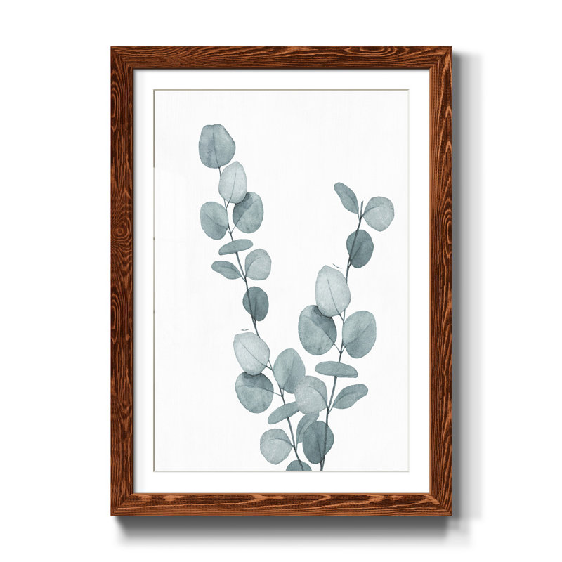 «Blue Botanical Wash III», reproduction d'art sur papier encadrée, H 37,5 po x l 27,5 po x P 1,5 po, Érable