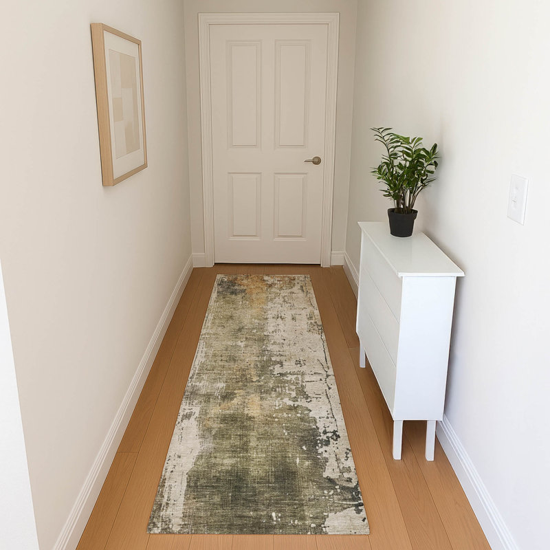 Premium Machine Washable Baford AMF1649 Abstract Rug, Runner 2'3" x 7'6"