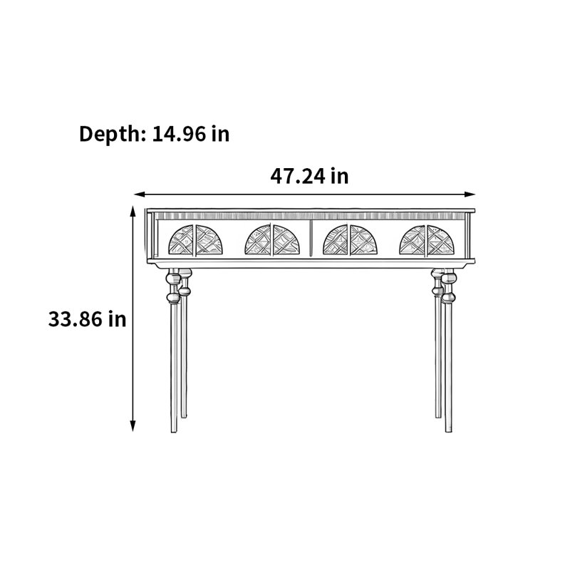 Table de rangement minimaliste de style français, Crème, crème