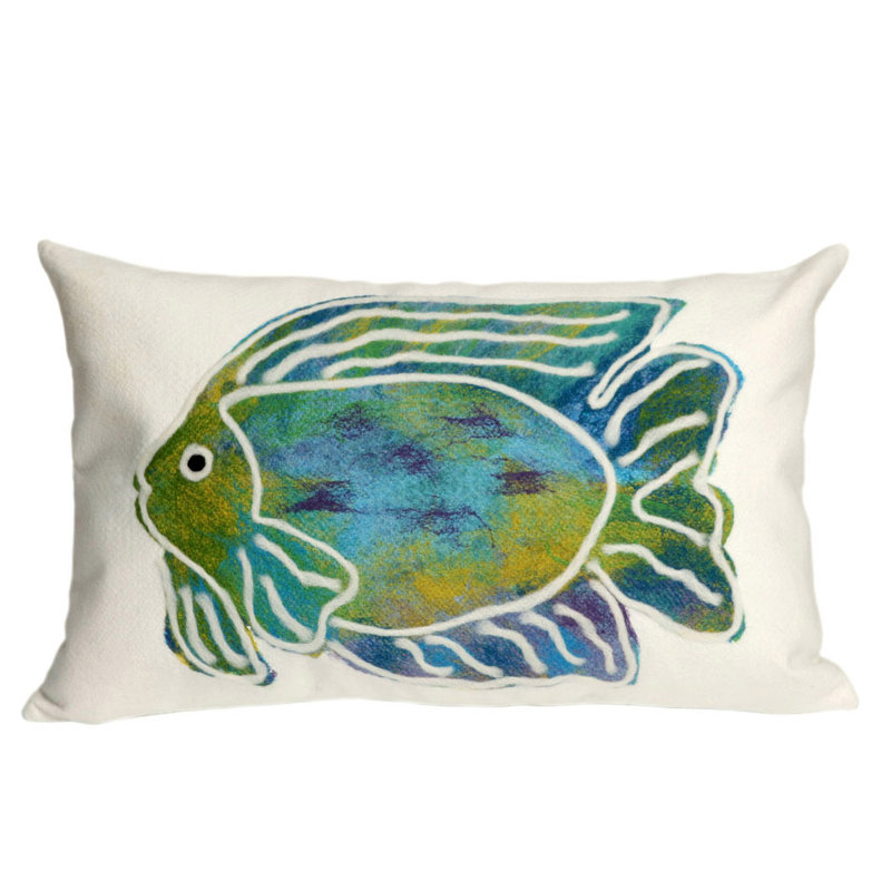 Batik Fish Outdoor Lumbar Pillow