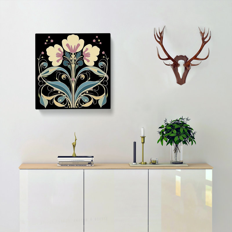 Floral Deco No.2 - Wrapped Canvas