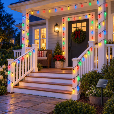 22.6-Foot Solar String Lights with 50 Multicolor LEDs