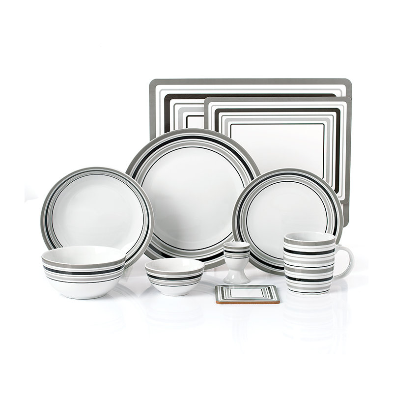 Waterside 56pc Grey Brompton Combo Dinner Set