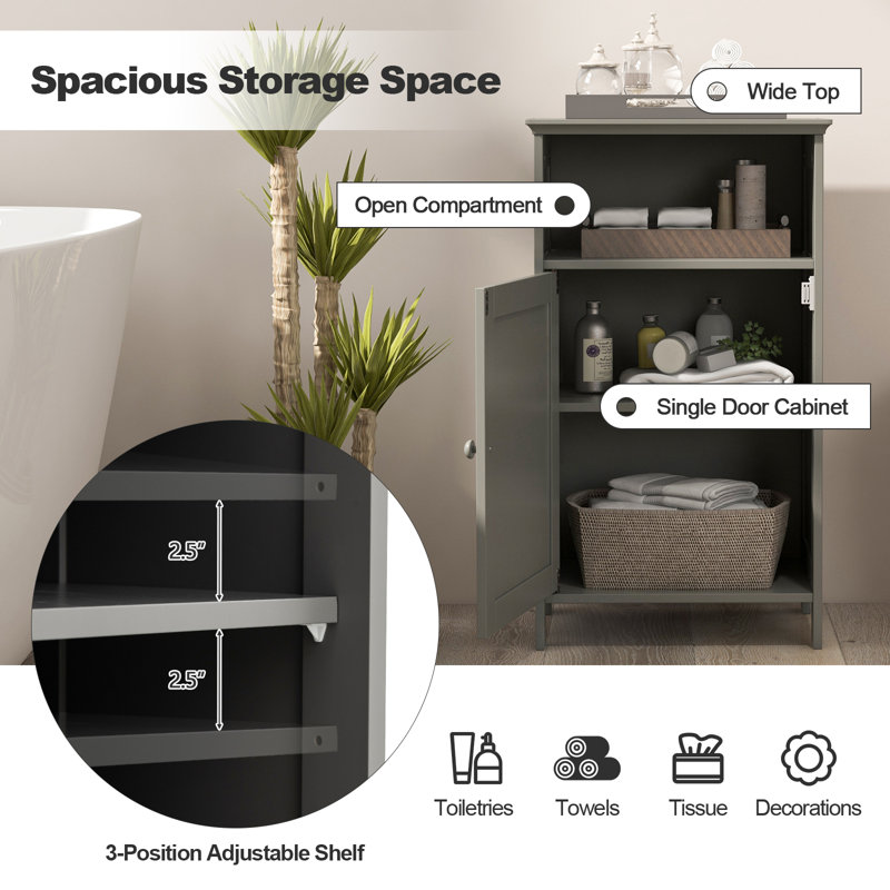 Bortolo Freestanding Bathroom Cabinet, Gray