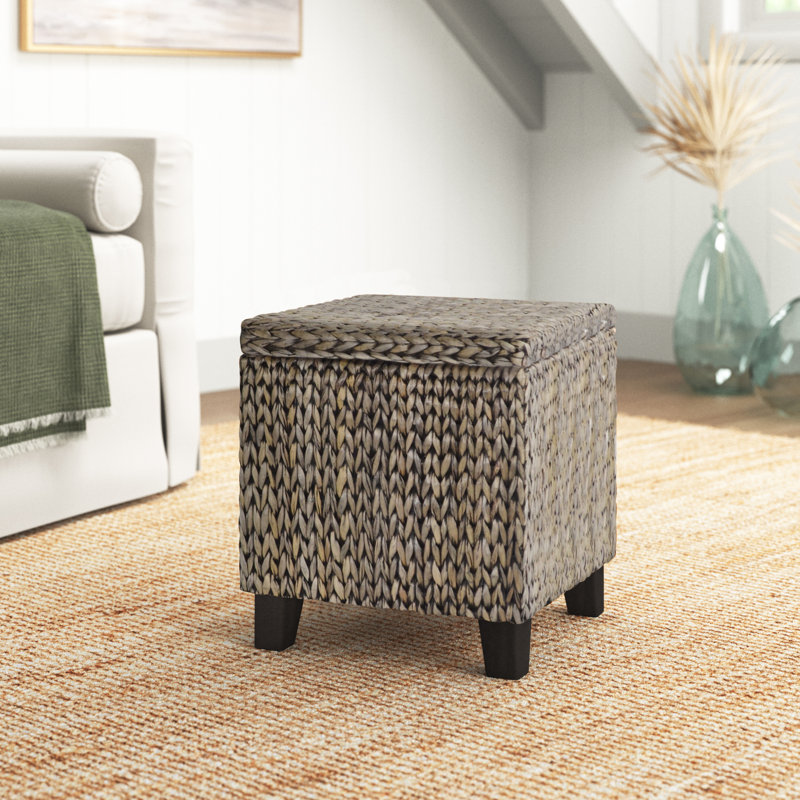 Northside Upholstered Storage Ottoman, Silver Grey Patina