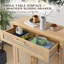 Buffet en rotin avec rangement, console Boho avec tablettes réglables et portes, tiroirs en rotin Credenzas