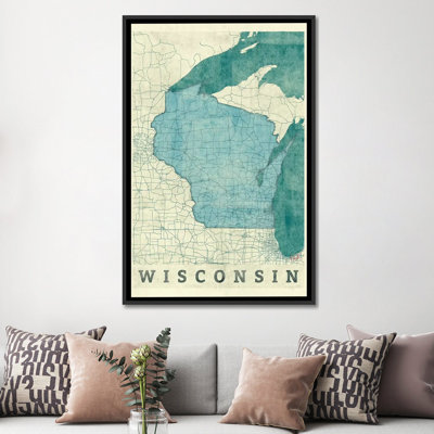 « wisconsin map », impression sur toile