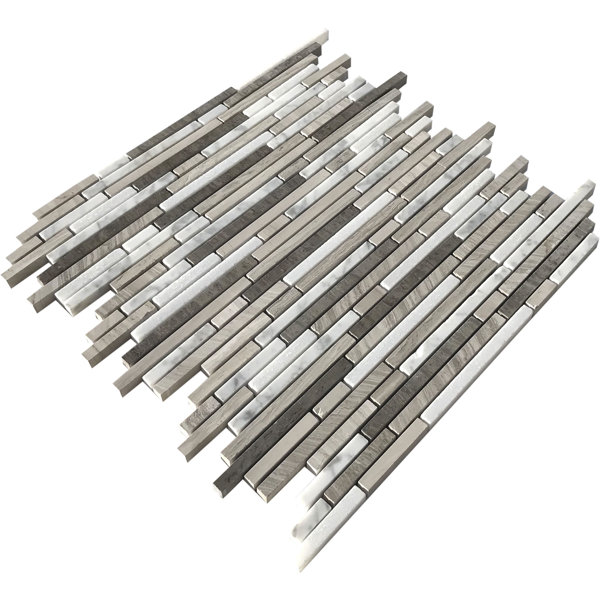 0.38" x 12" Marble Linear Mosaic Wall & Floor Tile