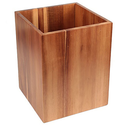 Solid Wood Open Waste Basket - 0.17 Gallons