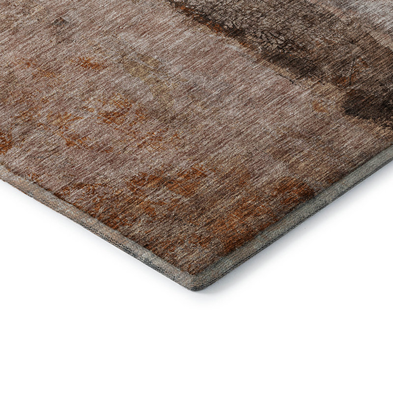 Premium Machine Washable Cerrito AMF605 Paprika Rug, Rectangle 8' x 10'