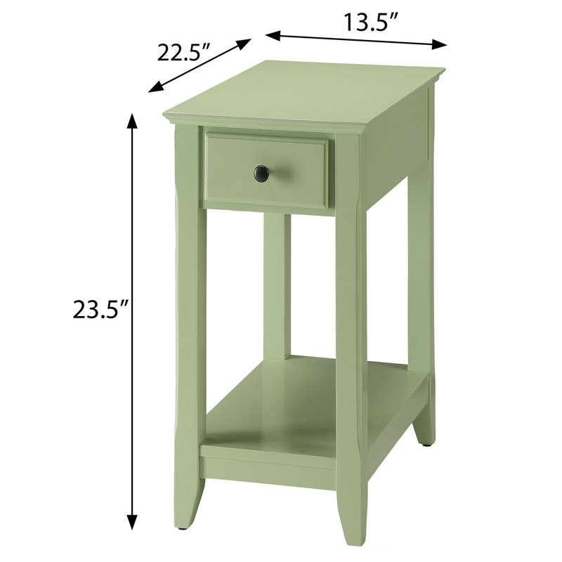 Table d'appoint avec tablette inférieure, Vert clair