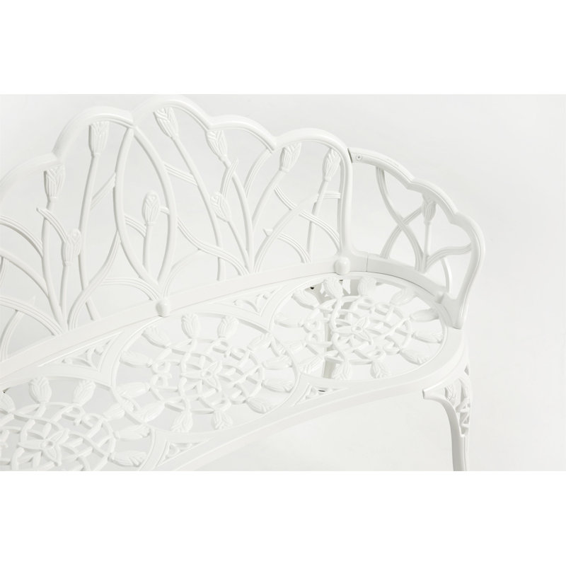 Banc en fonte d'aluminium (excluant la table), Blanc