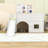 Wood Low Loft Bed with Slide and Storage Shelves-838121805