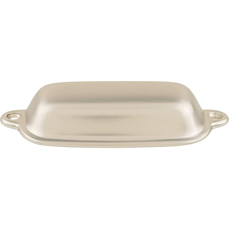 Brushed Nickel Classic Cup Drawer Pull with Mounting Hardware