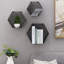 Tablettes flottantes hexagonales en métal galvanisé Vrinda