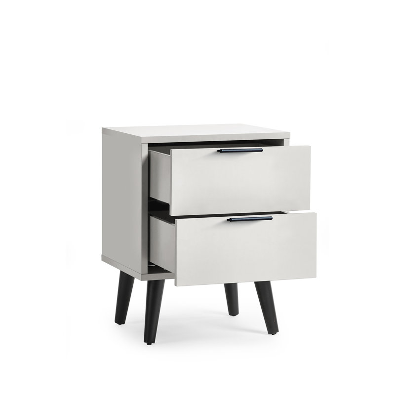 Elkville 45cm W Manufactured Wood Bedside Table, Silk Grey