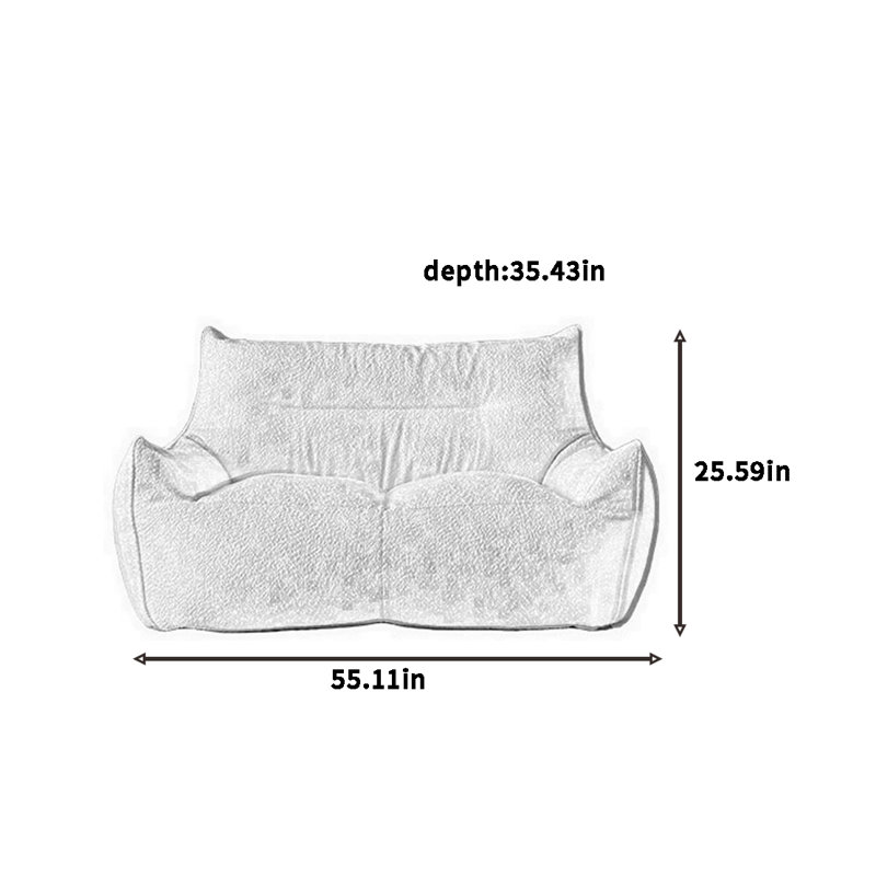 Canapé à billes simple et paresseux, H 25,59 po x l 55,11 po x P 35,43 po, Gris