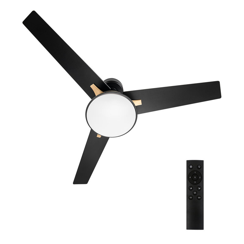 48'' Ceiling Fan with LED Lights, Black