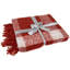 Jeté de Noël tissé rouge à franges tissées 50 po x 60 po