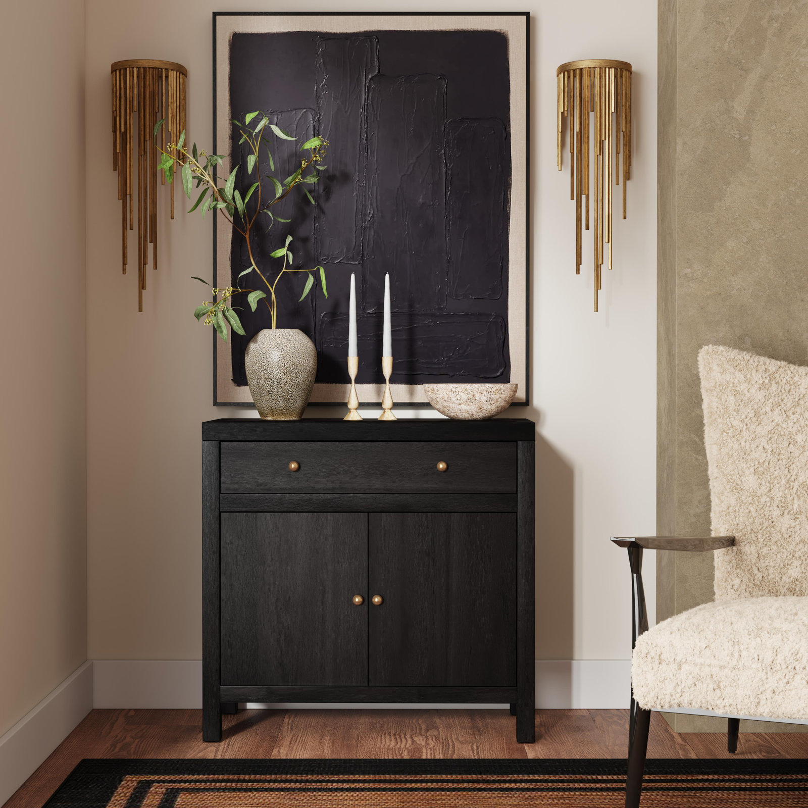 Celine Accent Cabinet, Antique Coffee