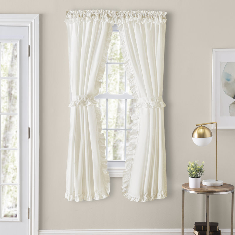 Rideau en mélange de coton Abbra, Naturel, L 40 po x L 45 po