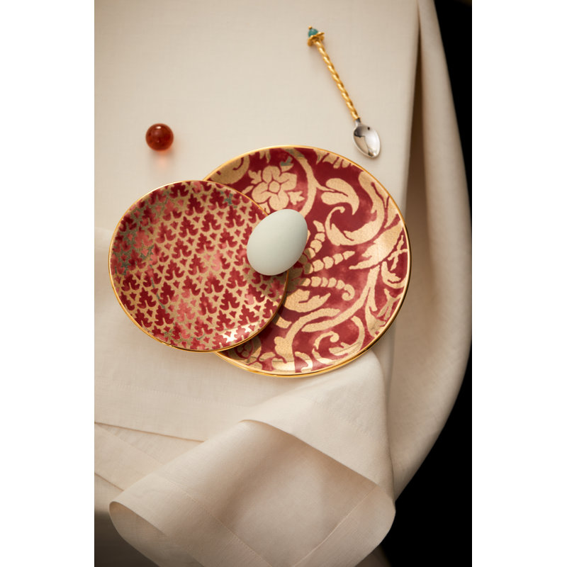 Fortuny Uccelli Canape Plate - (Red)