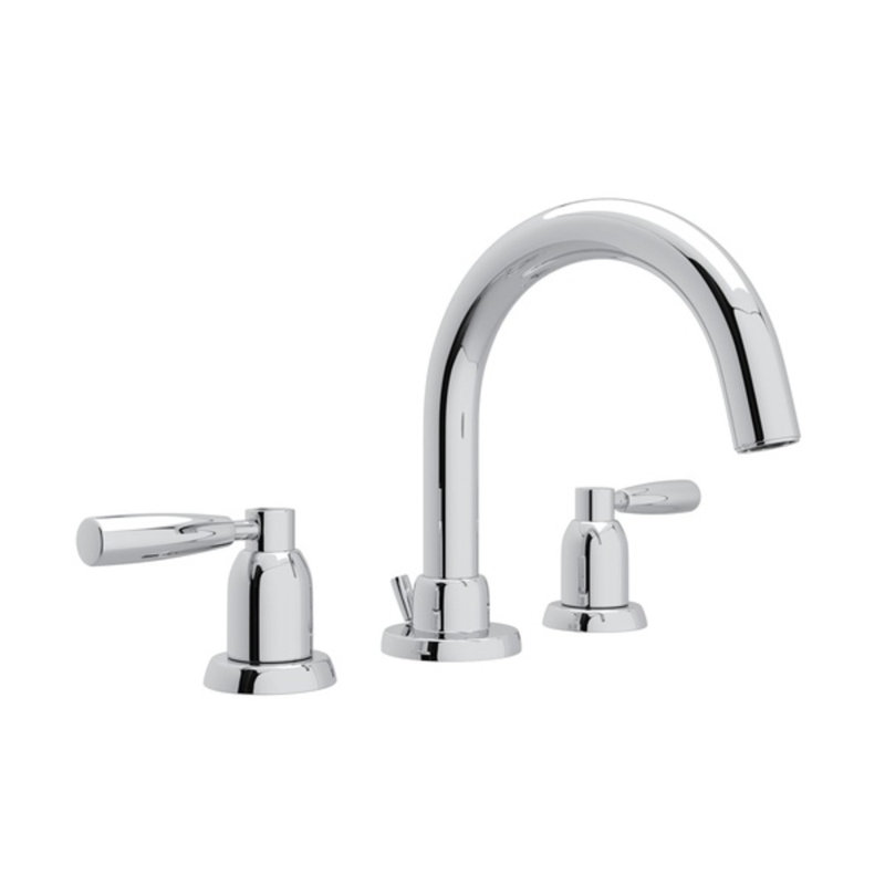 Polished Nickel Brass Widespread Bathroom Faucet with Drain Assembly