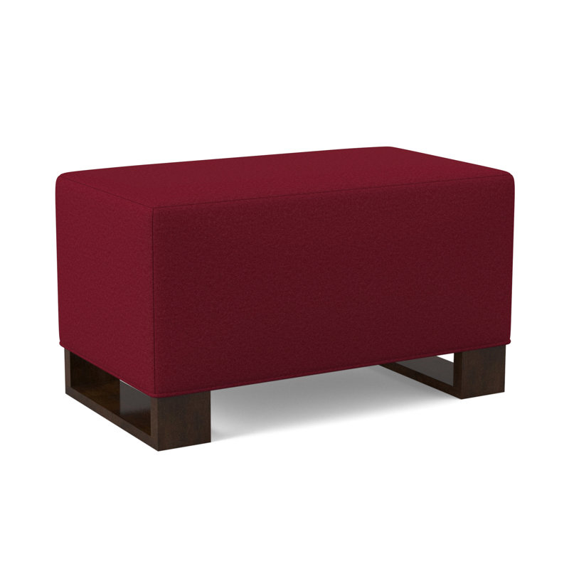 Buttress Ottoman, American Walnut, Margaret Lipstick Polyester Blend