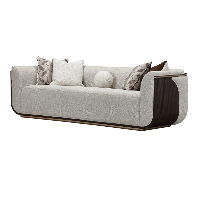 West Kensington Sofa - Buff/Seal Salt Caramel, Espresso Wood