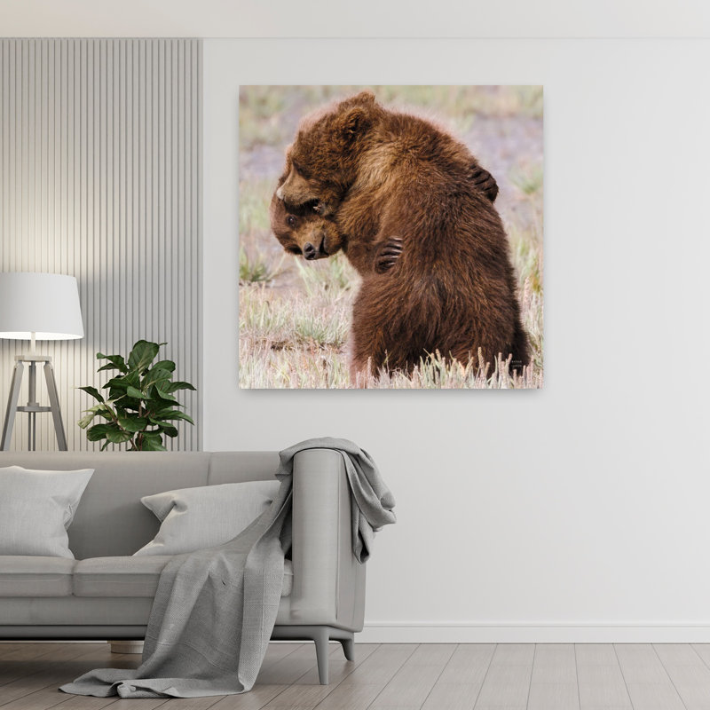 Art contemporain avec des ours, H 48 po x l 48 po