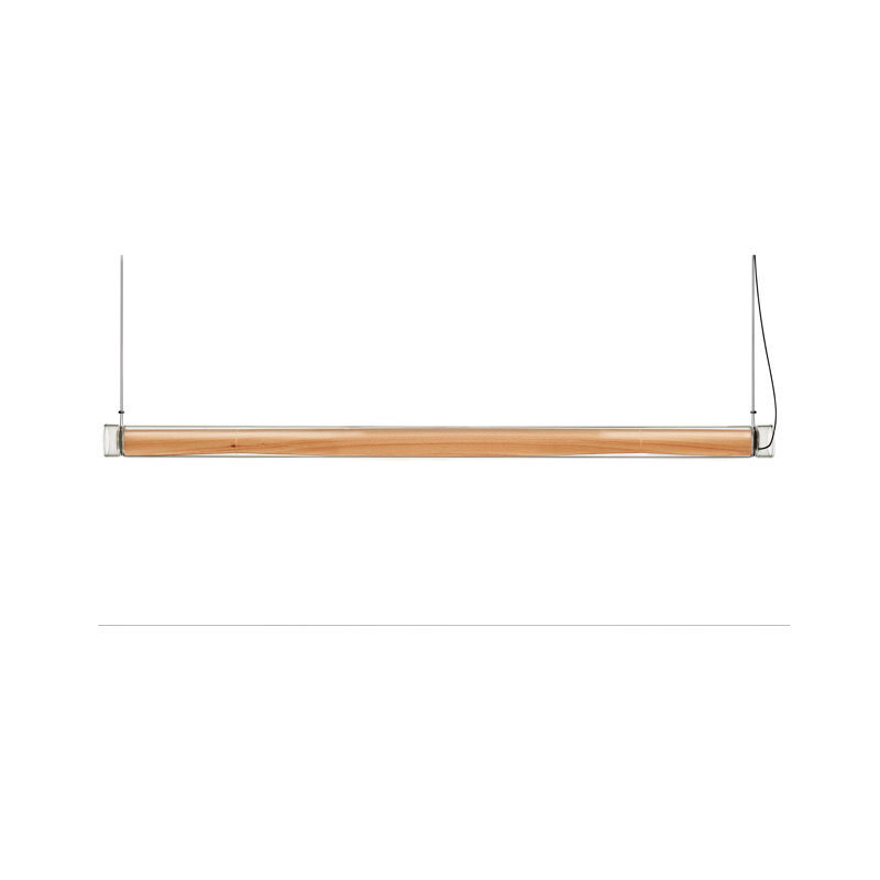 Luminaire suspendu horizontal à DEL Estela, Hêtre