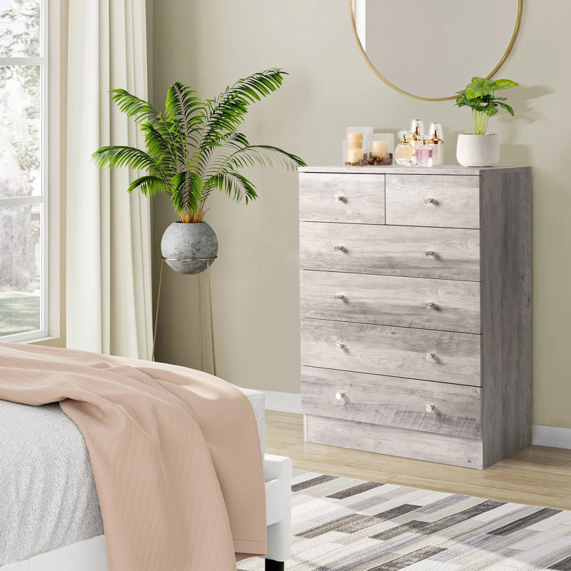 36.6"Tall Dresser Chest Of Drawers, Gray
