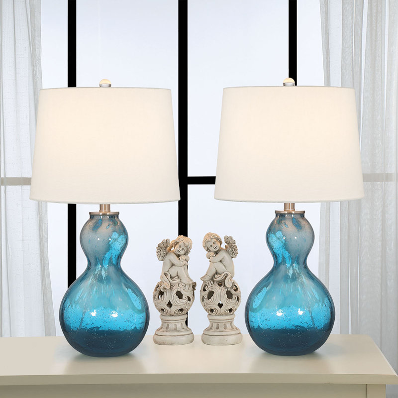 Ensemble de lampes de table bleues 25,5 po Alwine