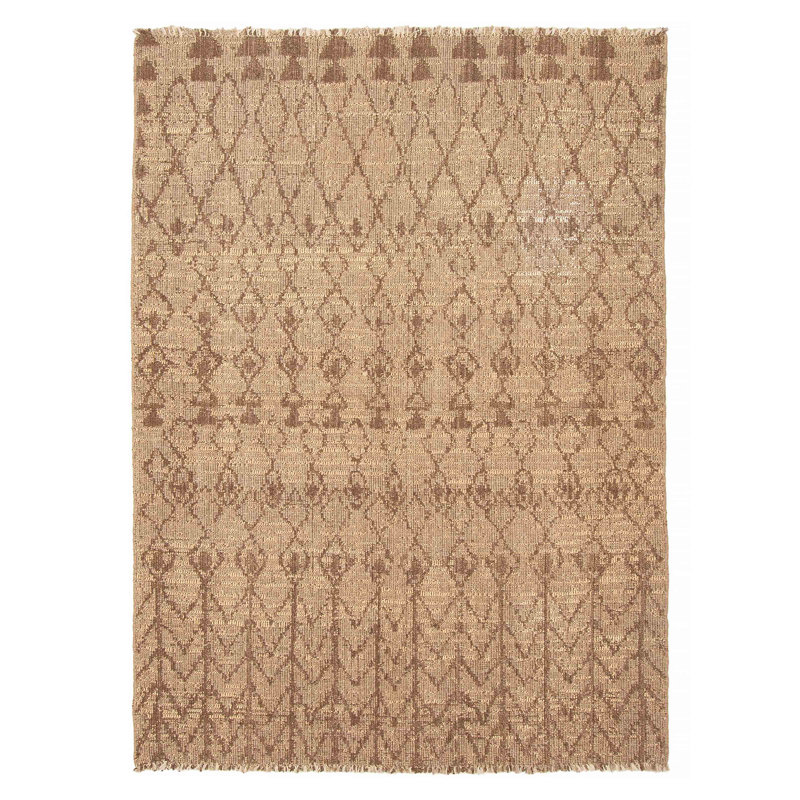 Tapis unique taupe en tapisserie kilim 4 pi 8 po x 6 pi 9 po Ankara