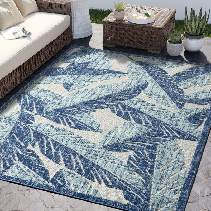 Thorsen Abstract Indoor / Outdoor Rug, Rectangle 6' x 9'