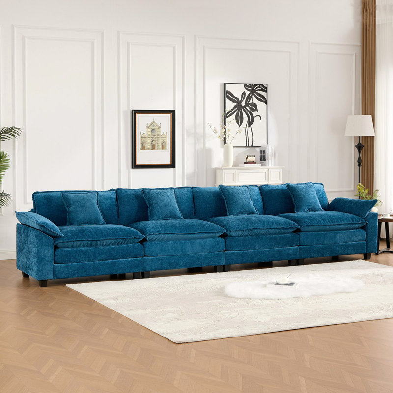 Wider Armrest 3 Seats (Ottoman Is Not Included), Modern Sectional Couch, For Living Room Bedroom And Apartment, Comfy Double Layer Upholstered Seat Cushion, Breathable Chenille Fabric