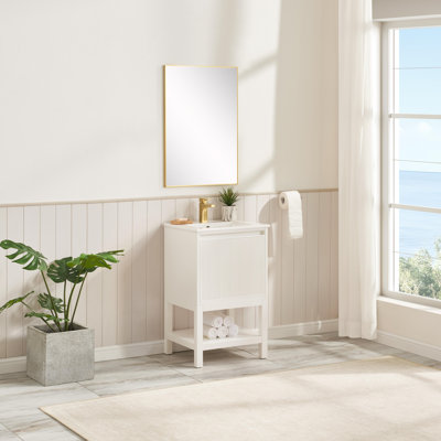 Meuble-lavabo de 20 po avec lavabo en céramique intégré