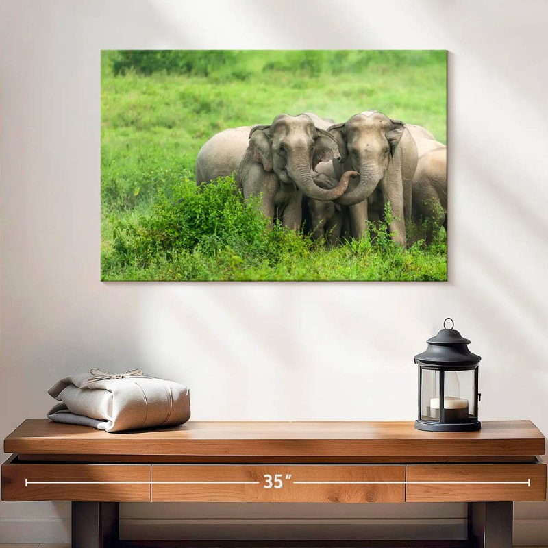 Brampt Asian Elephant Huddle, 16" H x 24" W