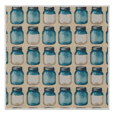 Washable Mason Jars Farm Area Rug